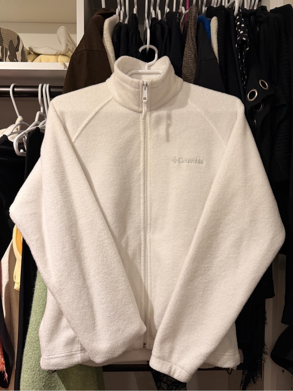 Columbia Women's Cream Full-Zip Teddy Fleece Jacket